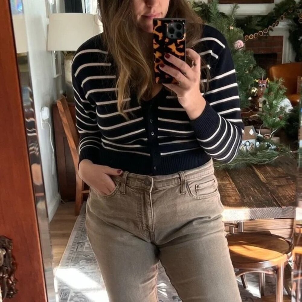 ZARA Navy Sweater Cardigan S